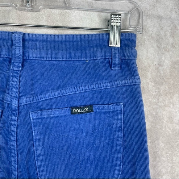 Rolla's Original High Rise Straight Corduroy Crop Pants In Blue Women's Size 27 - Picture 6 of 7